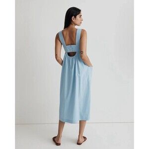 Madewell Women’s size 6 Cutout-Back Empire Midi Blue Sundress Weekend Dress